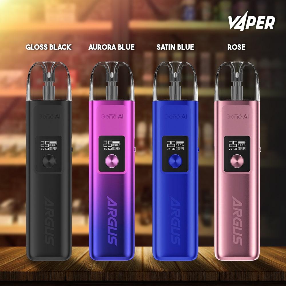 Voopoo Argus G Pod Kit con una batería de 1000 mAh con 25w máximo para brindarle un vapeo estable y duradero. que cuenta con una pantalla OLED mejorada.