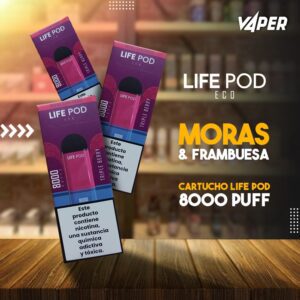 Life Pod Eco Cartucho Triple Berry 5% (Refill 8000 Puffs)