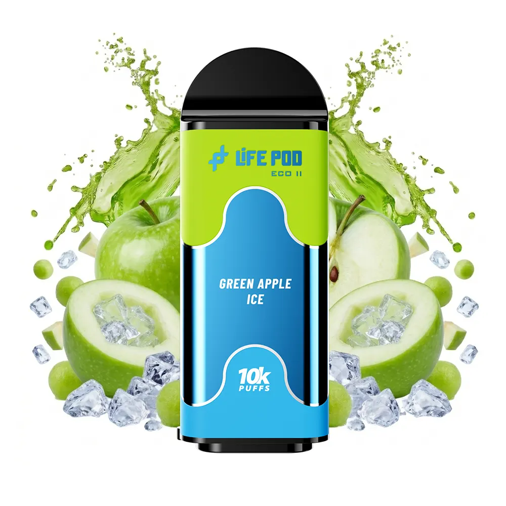 Life Pod Eco II Cartucho Green Apple Ice 5% (10,000 Puffs) - 4vaper.com