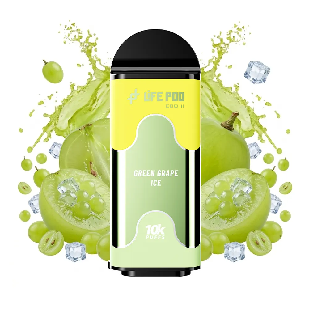 Life Pod Eco II Cartucho Green Grape Ice 5% (10,000 Puffs) - 4vaper.com