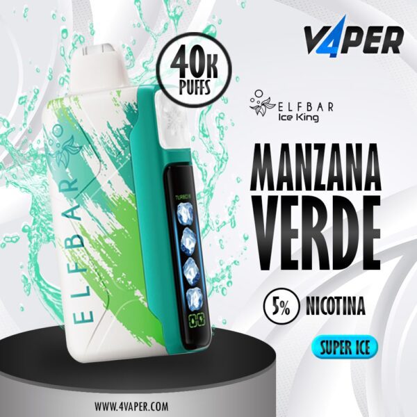 elfbar iceking 40k Sour Apple Ice - 4vaper.com