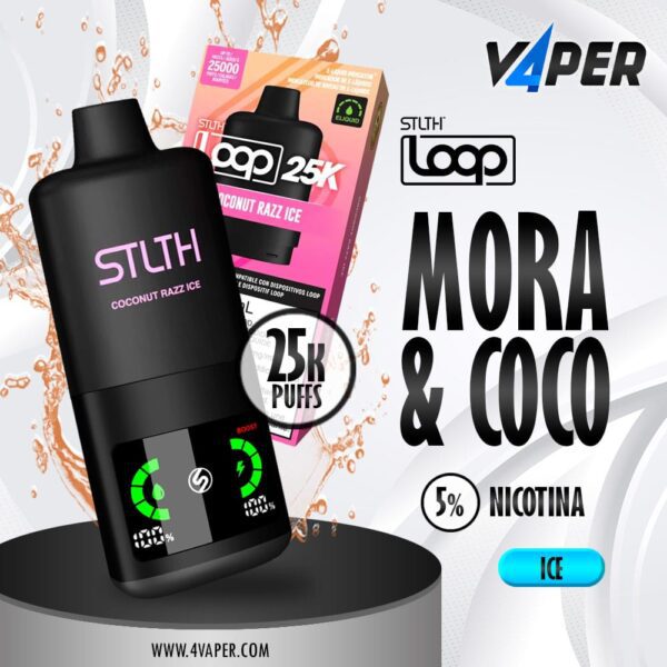 Stlth Loop 25k Coconut Razz Ice - Loop 3 - 4vaper.com