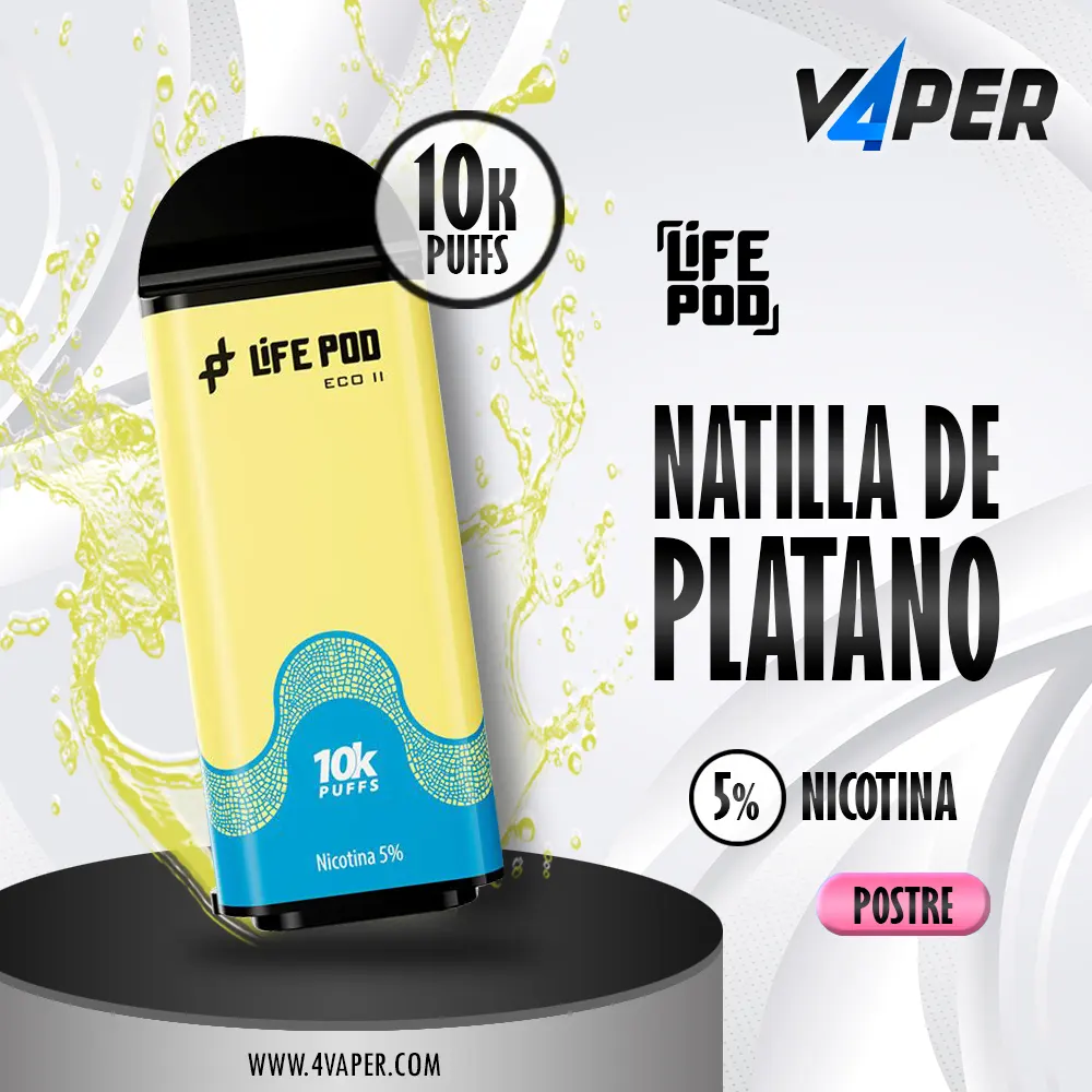 Life Pod Eco II Cartucho Banana Custard 5% (10000 Puffs) - 4vaper.com