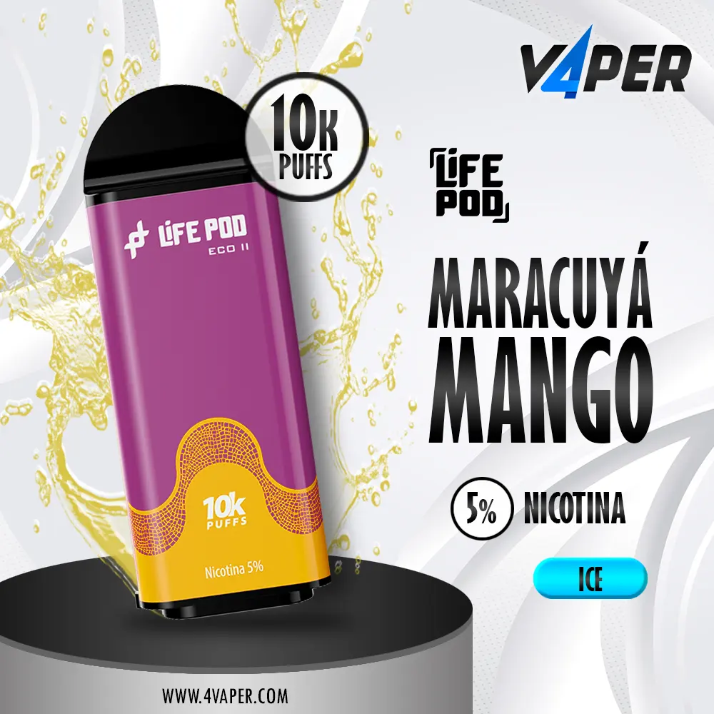 Life Pod Eco II Cartucho Passion mango ice 5% (10000 Puffs) - 4vaper.com