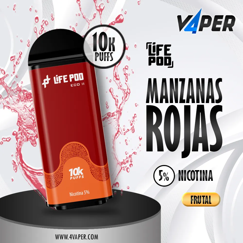 Life Pod Eco II Cartucho Strong Apple 5% (10000 Puffs) - 4vaper.com