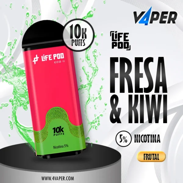 Life Pod Eco II Cartucho Strawberry Kiwi 5% (10000 Puffs) - 4vaper.com