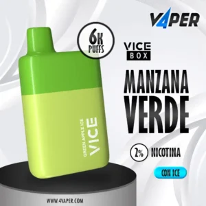 Vape Vice Box 6k Green apple Ice, manzana verde ice