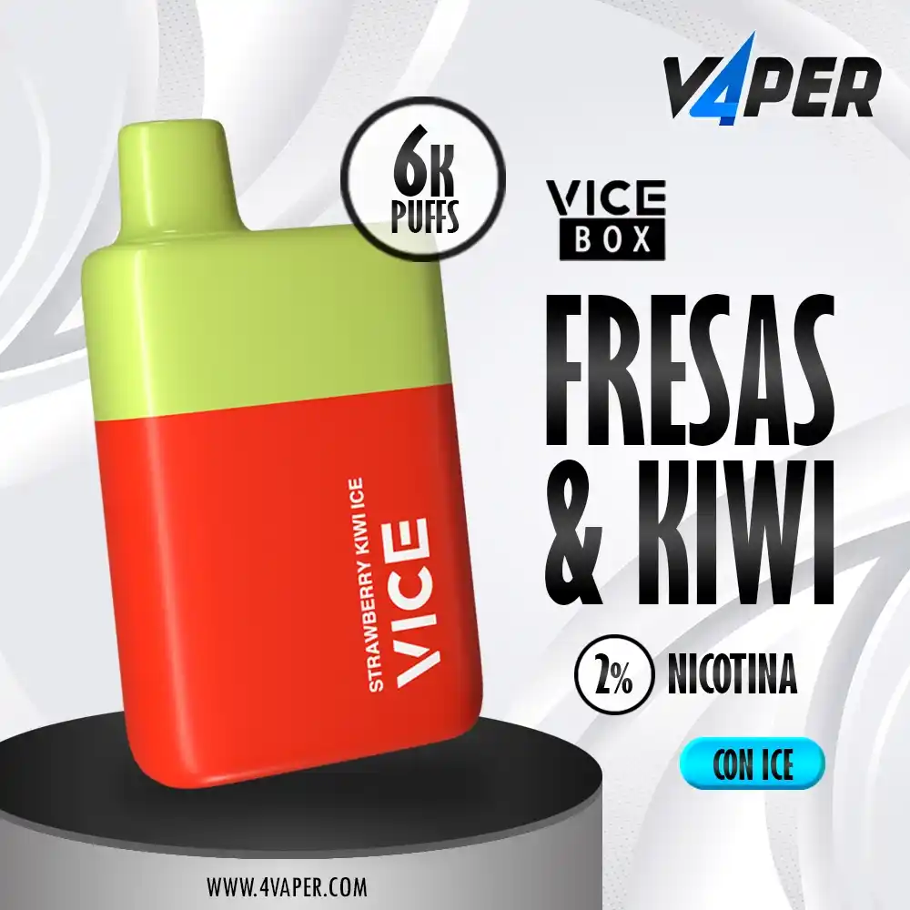 Vape Vice Box 6k Strawberry kiwi Ice, Fresa y kiwi ice