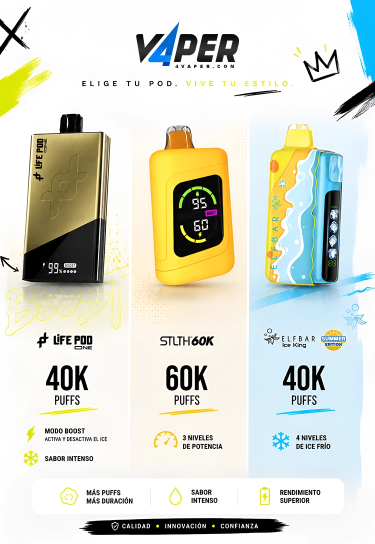 Vape desechable en Lima Perú de diferentes sabores disponibles en 4Vaper.