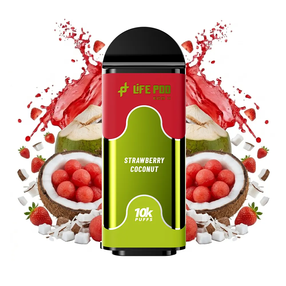 Life Pod Eco II Cartucho Strawberry Coconut 5% (10000 Puffs) - 4vaper.com
